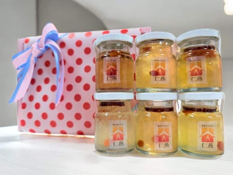 仁燕鮮燉燕窩飲｜6瓶裝禮盒組合｜搭配粉紅點點提袋包裝